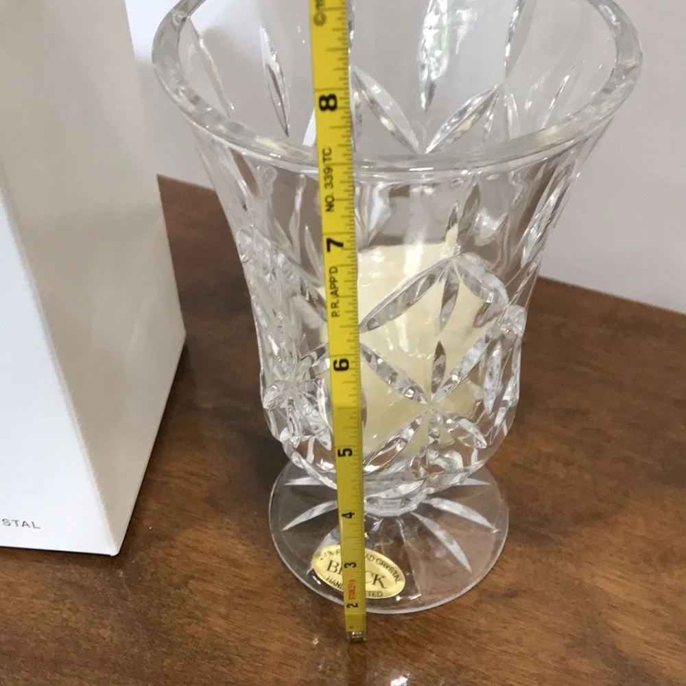24% full lead crystal candle holder